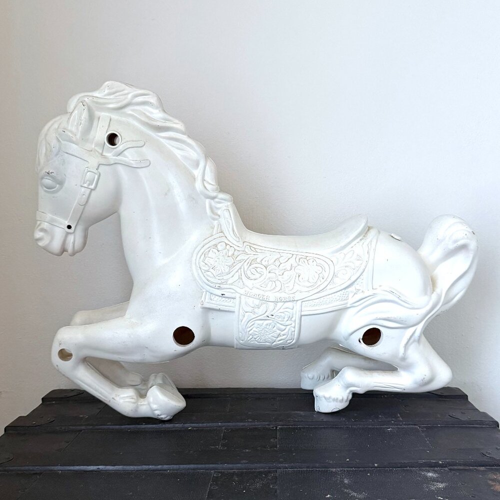 Vintage 1960s Wonder Horse Fiberglass Carousel Horse‎ 2ft Ready to Paint DIY